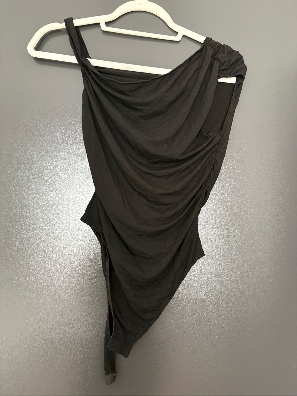 Princess Polly Black One-Shoulder Asymmetrical Bodysuit